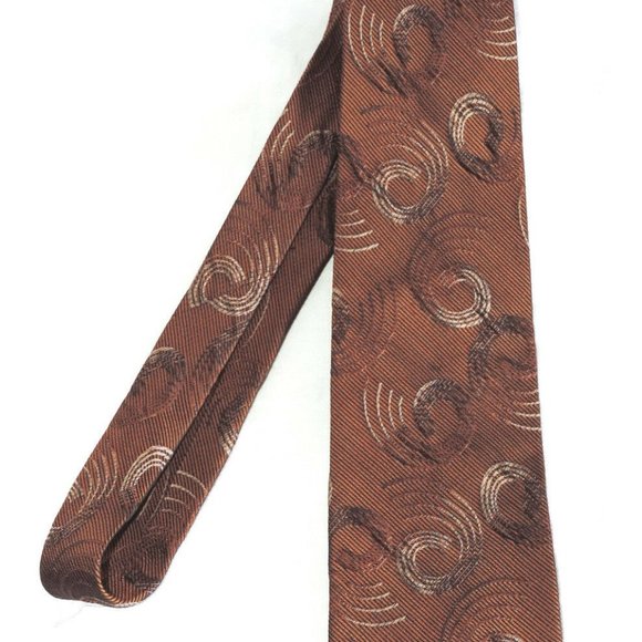 Emilio Ponti textured brown swirl pattern necktie - Picture 5 of 5